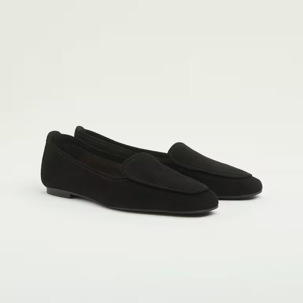 L K Bennett brand Tina Black Suede Loafers